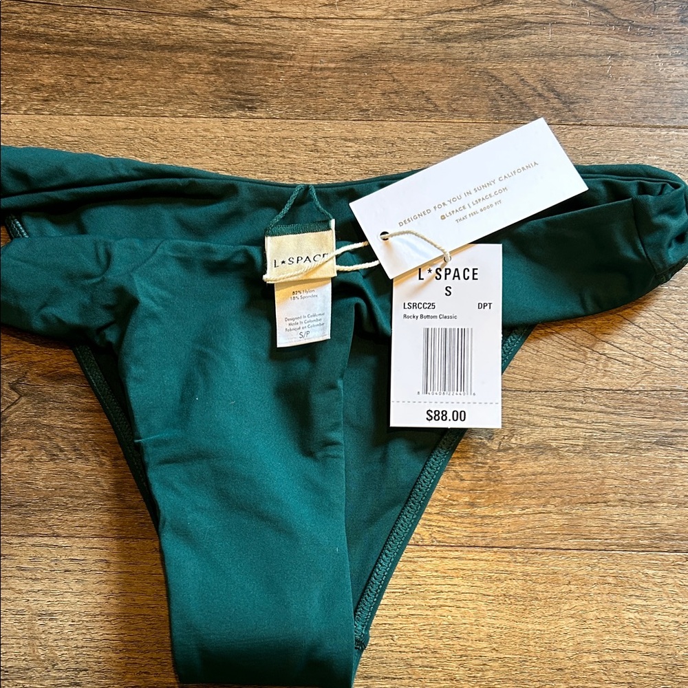 L*Space Emerald Bikini Bottom NWT